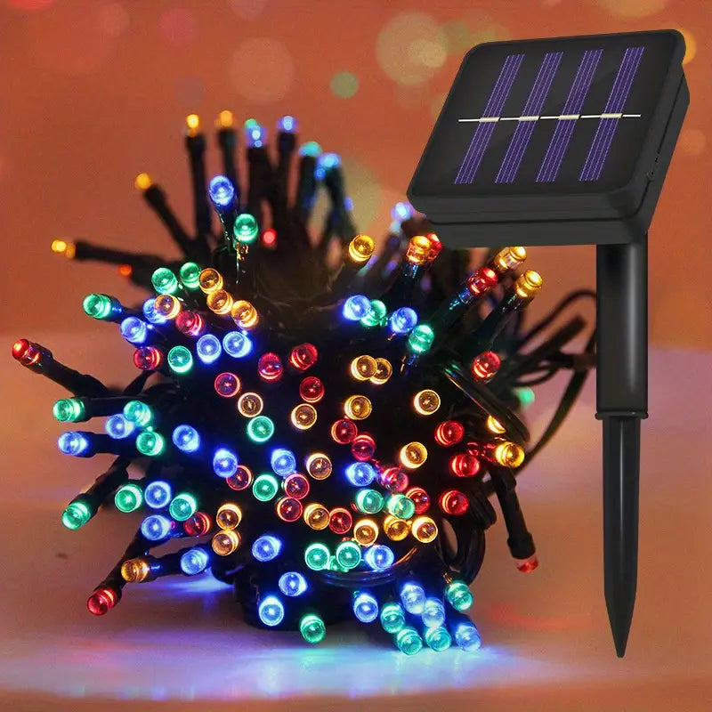 LUCES NAVIDEÑAS CON PANEL SOLAR