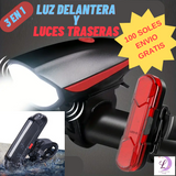 PACK DE LUZ DELANTERA Y LUZ TRASERA PARA BICICLETA